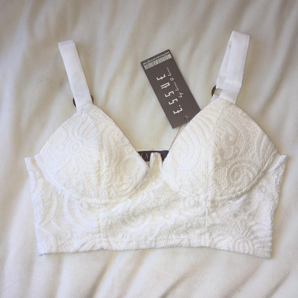 White Lace crop top & bralette